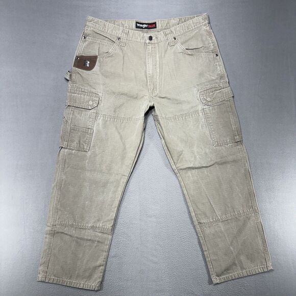 Wrangler Riggs Pants Men 36x29* Brown Technician Cargo Ripstop American Workwear - Picture 1 of 10